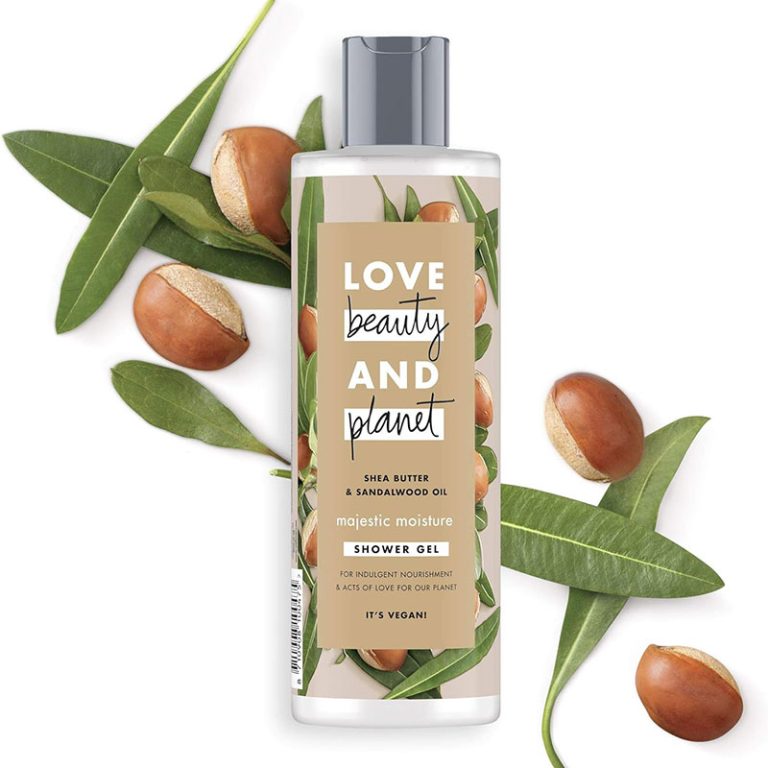 ژل دوش آبرسان کره شی باتر و روغن چوب صندل لاوبیوتی  Love Beauty And Planet Shea Butter & Sandalwood Oil Shower Gel 400 ml