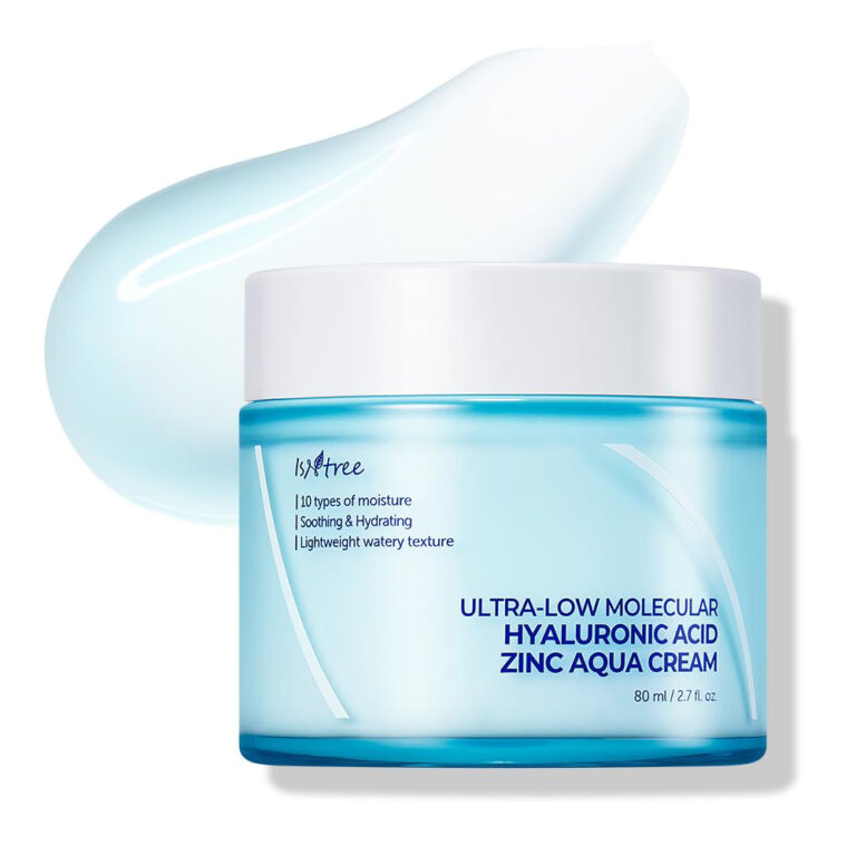 کرم آبرسان ریز مولکولی هیالورونیک اسید زینک آکوا ایزنتری ISNTREE ULTRA-LOW MOLECULAR HYALURONIC ACID ZINC AQUA CREAM