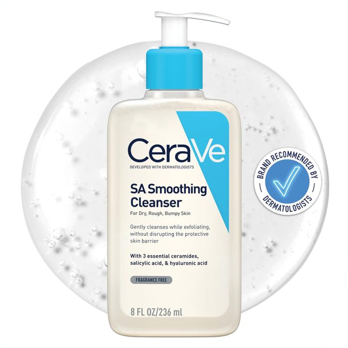 ژل شستشوی سالیسیلیک اسید سراوی مناسب پوست خشک و خیلی خشک Cerave SA Smoothing Cleanser SA Limpiador Anti Rugosidades