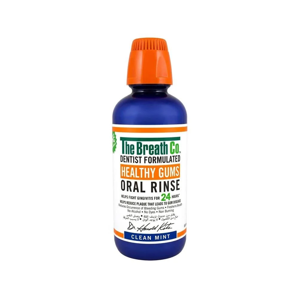 دهانشویه ضد التهاب لثه و خوشبو کننده دهان د برس کو The Breath Co. Healthy Gums Clean Mint Mouthwash, Alcohol Free, Non-Burning, 500ml