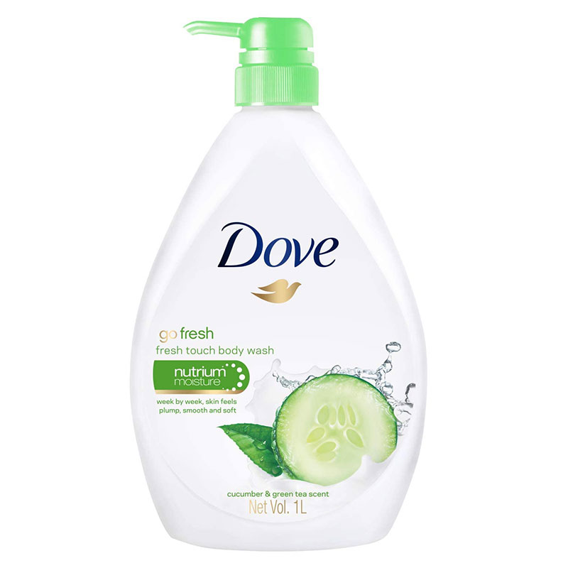 شامپو بدن کرمي خيار و چاي ‌سبز داو پمپي يک ليتري Dove go fresh touch Body Wash