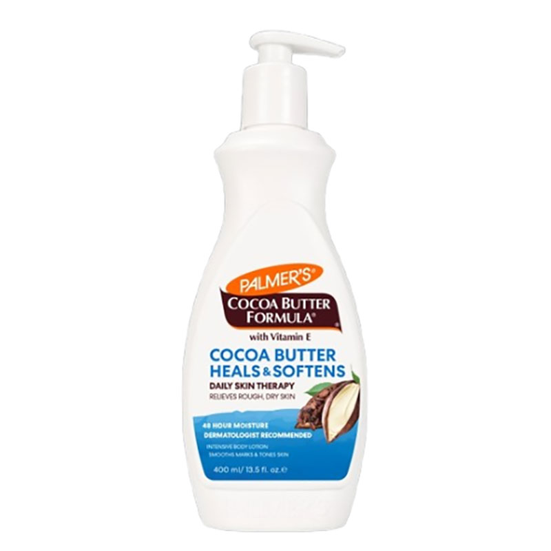 لوسيون کره کاکائو بدن پالمرز Palmer’s Cocoa Butter with Vitamin E Heals and Softens Rough Dry Skin