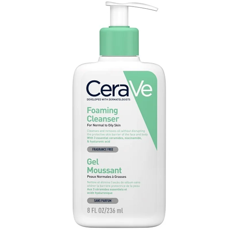 CeraVe Foaming Facial Cleanser for Normal to Oily Skin ژل شستشوی صورت فرانسوی پوست چرب سراوی