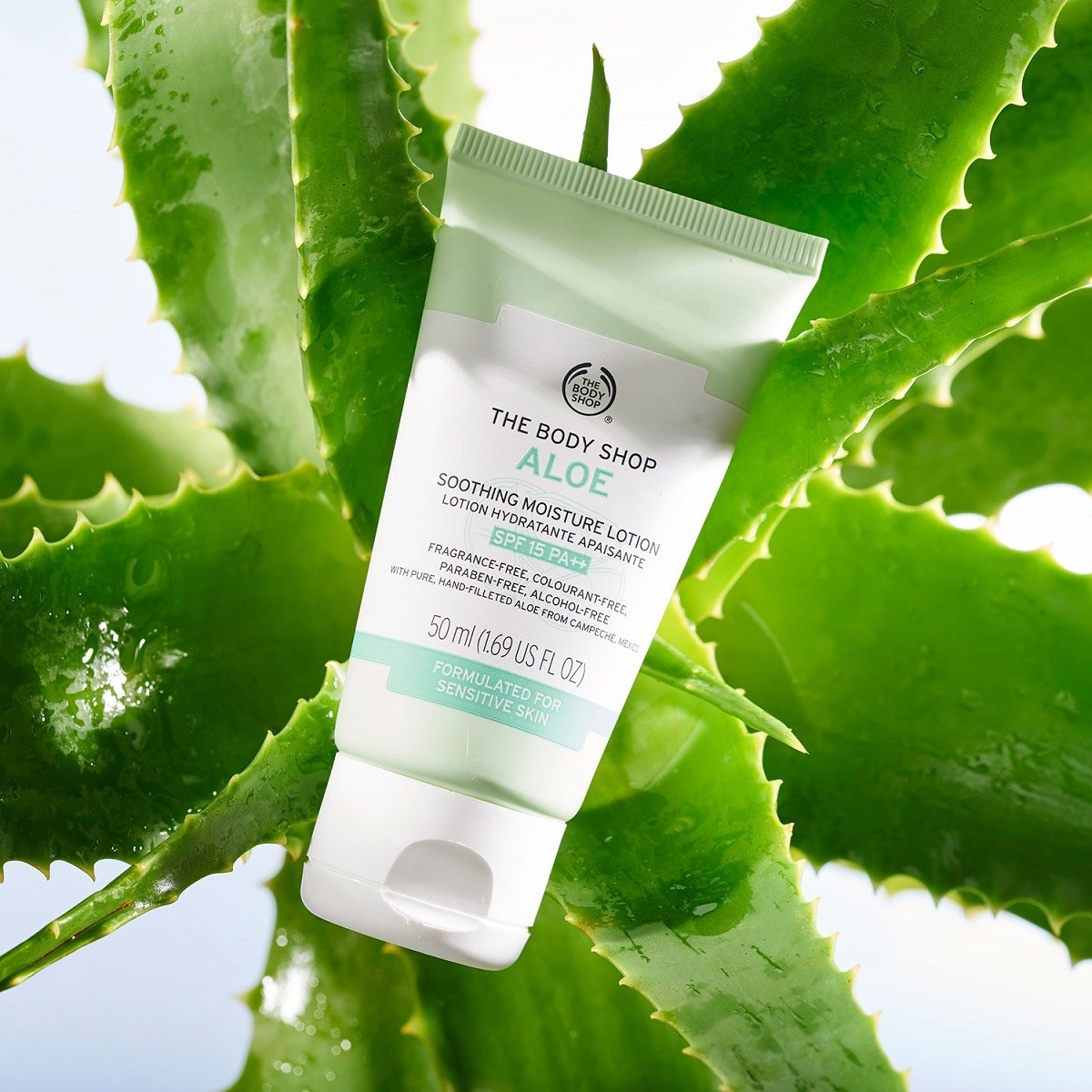 لوسیون آبرسان و ضد آفتاب آلوئه ورا بادی شاپ The Body Shop Aloe Soothing Moisture Lotion SPF 15