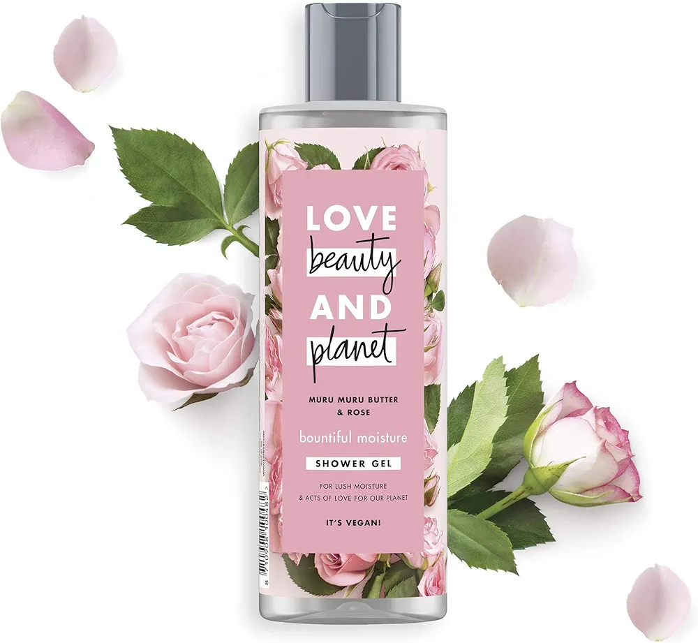 ژل دوش آبرسان پوست خشک گل رز و کره مورو مورو لاوبیوتی Love Beauty And Planet Muru Muru Butter & Rose Shower Gel 400 ml