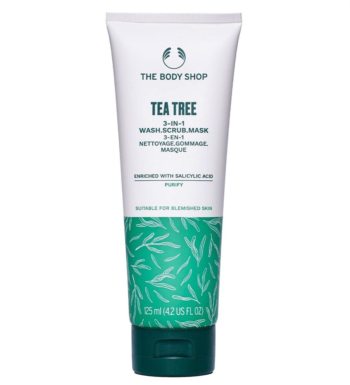 ماسک اسکراب 3 در 1 تی تری بادی شاپ The Body Shop Tea Tree 3-in-1 Wash Scrub Mask